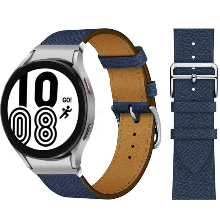 Leather Watch Band For Samsung Dark Blue / Galaxy Watch4 (40mm & 44mm) DX021014S05&DX021092401