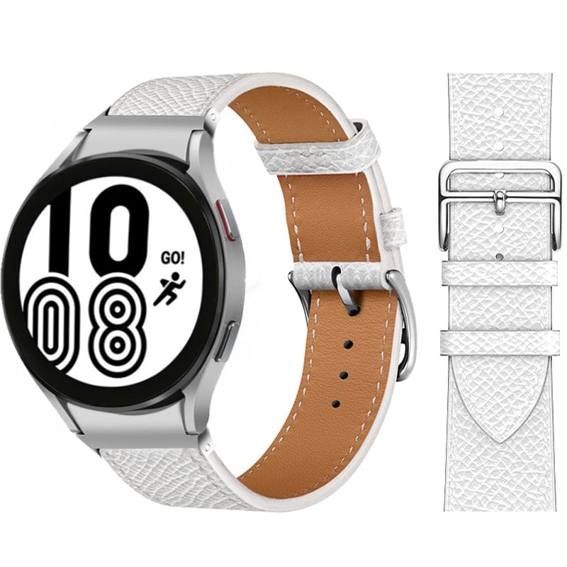 Leather Watch Band For Samsung White / Galaxy Watch4 (40mm & 44mm) DX021014S06&DX021092401