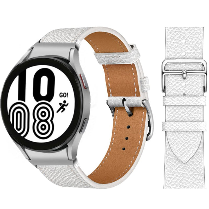 Leather Watch Band For Samsung White / Galaxy Watch4 (40mm & 44mm) DX021014S06&DX021092401
