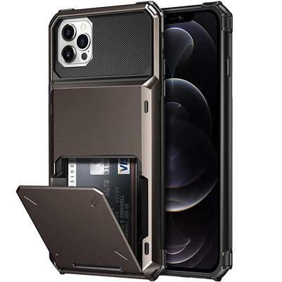 Shockproof Wallet Phone Case iPhone 12 Mini / Black