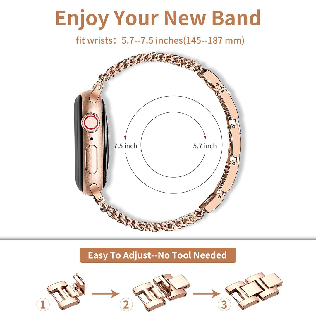 Chain Stainless Steel Watch Band With Case