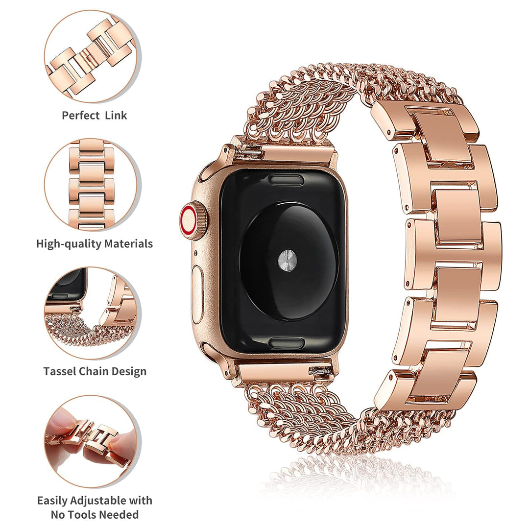 Chain Stainless Steel Watch Band With Case