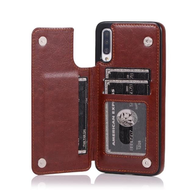 Leather Wallet Case For Samsung Galaxy A Series Galaxy A51 4G / Brown SKPT-SMA51 4G-Brown