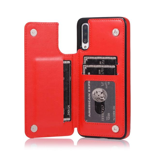 Leather Wallet Case For Samsung Galaxy A Series Galaxy A51 4G / Red SKPT-SMA51 4G-Red