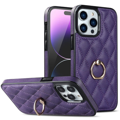 Classic Leather Case With Ring Grip For Samsung