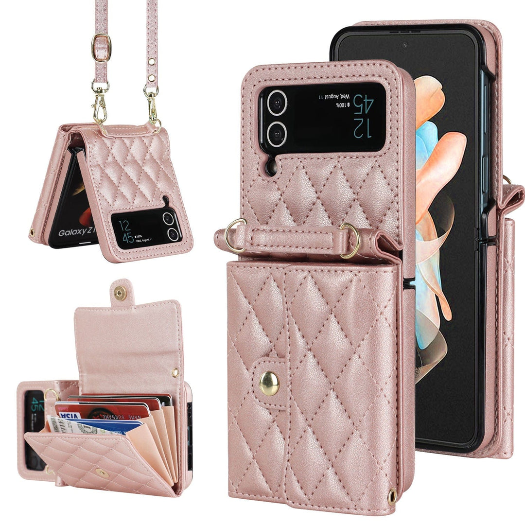 Crossbody Leather Wallet Case For Samsung Z Flip