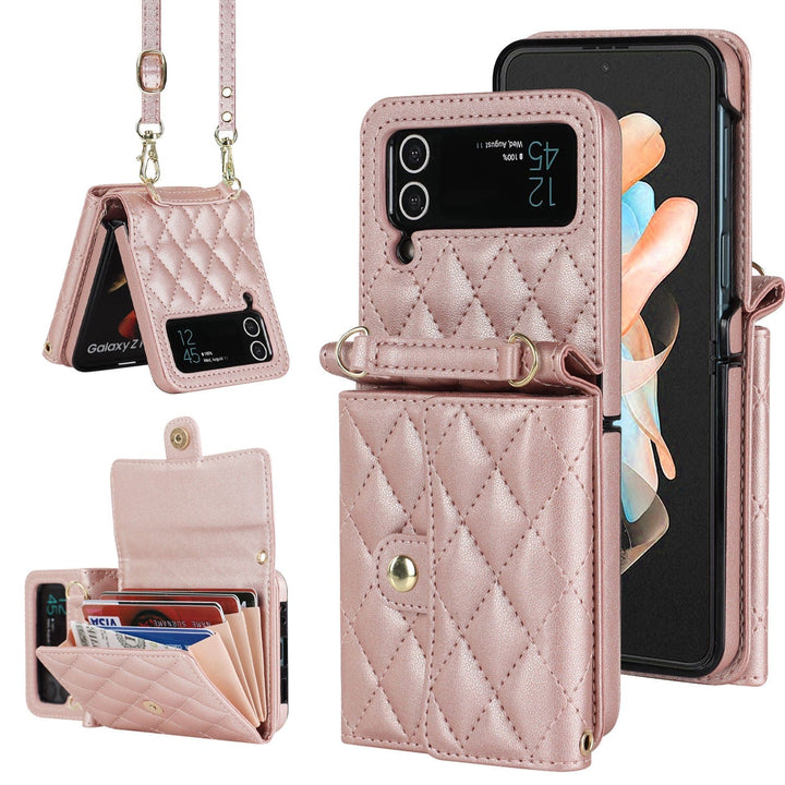 Crossbody Leather Wallet Case For Samsung Z Flip
