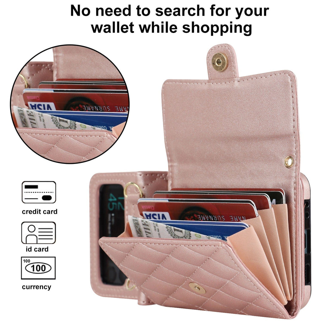 Crossbody Leather Wallet Case For Samsung Z Flip