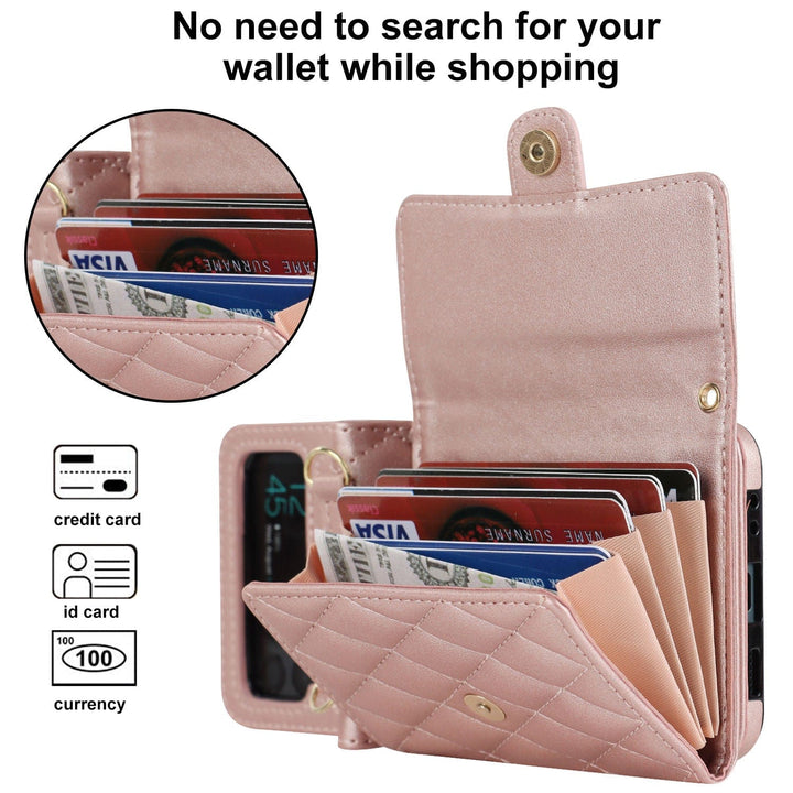 Crossbody Leather Wallet Case For Samsung Z Flip