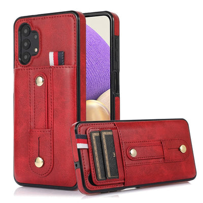 Leather Card Holder Case For Samsung Galaxy A Samsung A73 5G / Red CM220811-05-Sasmung A73 5G-Red