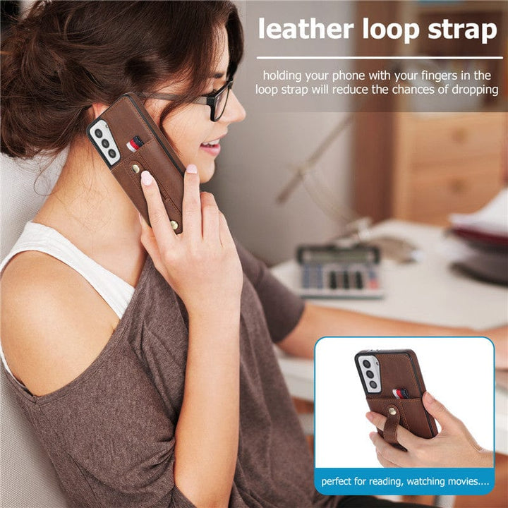 Leather Card Holder Case For Samsung Galaxy S
