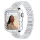 Rhinestone Stainless Steel Watch Band With Case Silver 42mm Parkfield Supplies