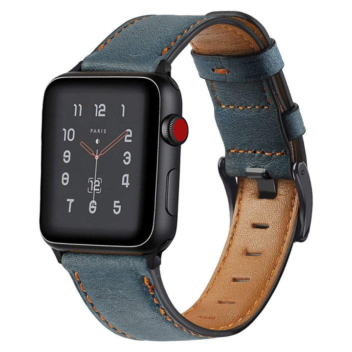 Cowhide Leather Watch Band Blue / 38mm, 40mm & 41mm DP191214S02