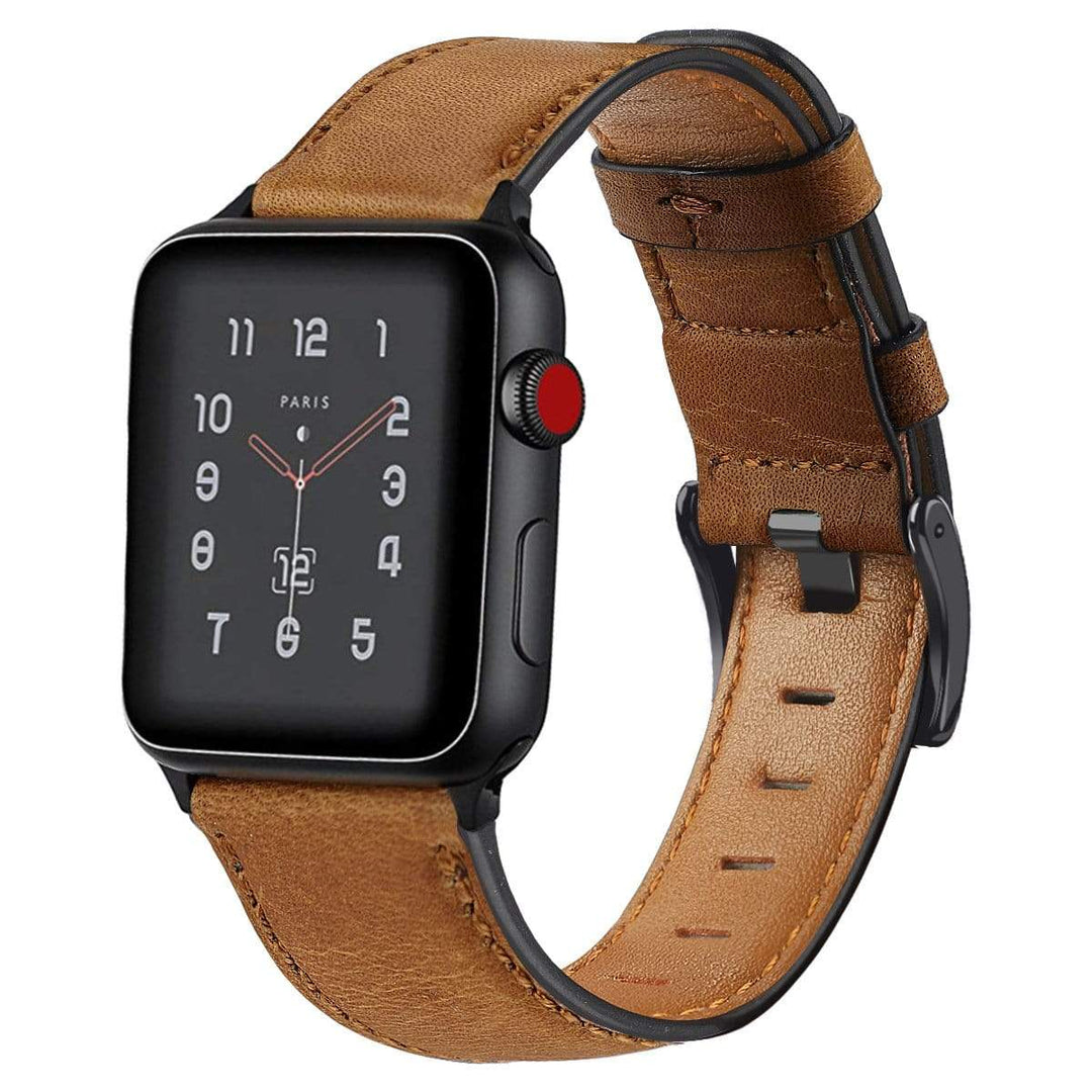 Cowhide Leather Watch Band Brown / 38mm, 40mm & 41mm DP191214S04