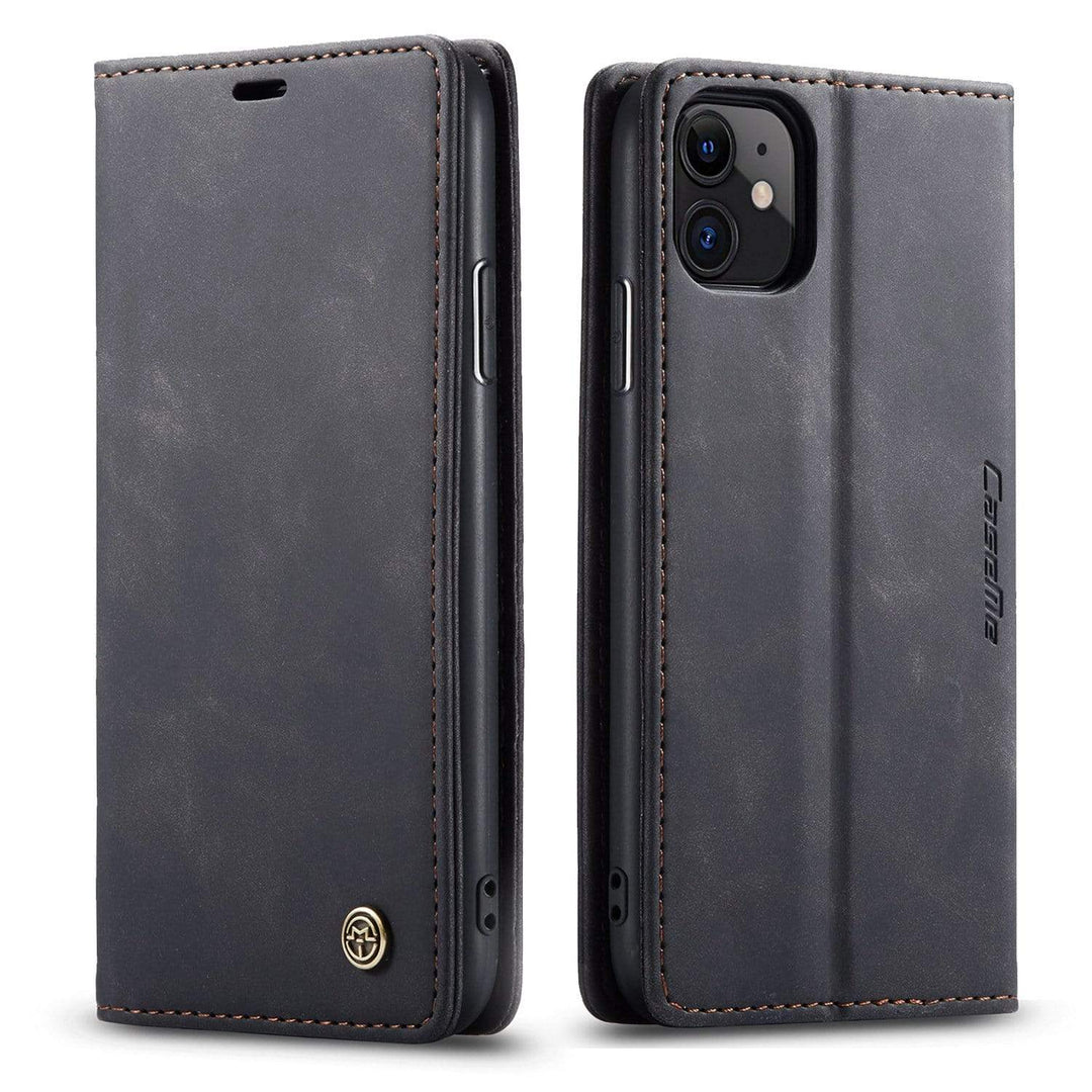 Leather Phone Wallet Case iPhone 14 Plus / Black CM20230301-09-iPhone 14 Plus-Black