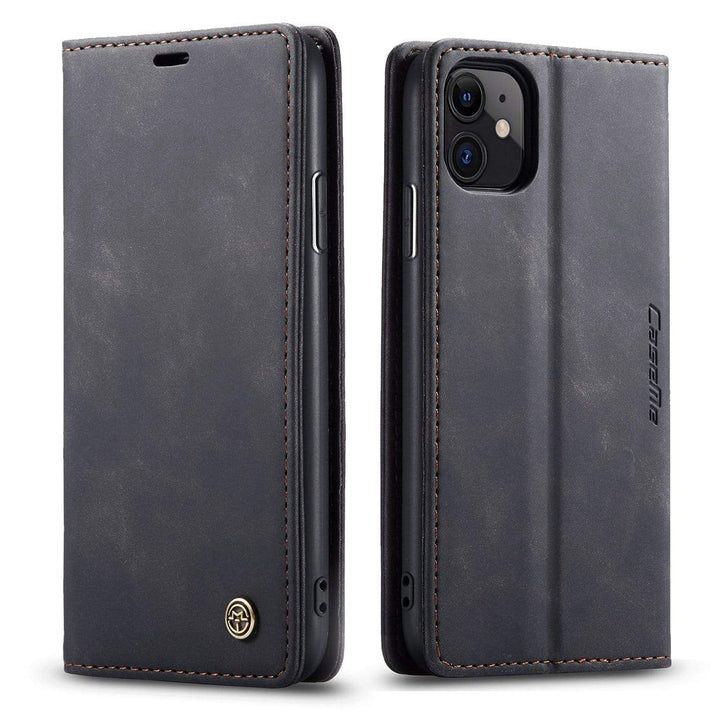 Leather Phone Wallet Case iPhone 14 Plus / Black CM20230301-09-iPhone 14 Plus-Black