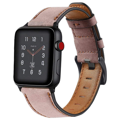 Cowhide Leather Watch Band Pink / 38mm (Series 1, 2 & 3)