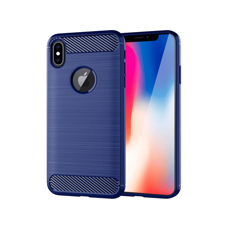 Slim Brushed Carbon Fiber Phone Case iPhone XS MAX / Blue W210222A-XSM-Blue