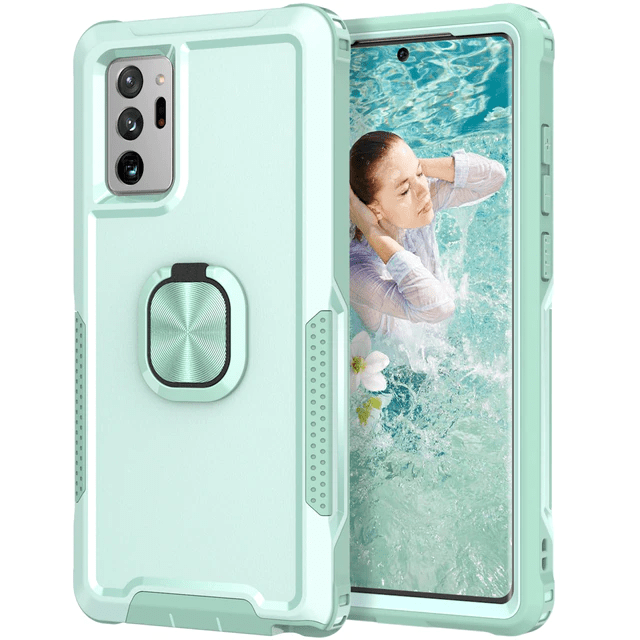 Heavy Duty Magnetic Case With Ring Grip For Samsung Galaxy Galaxy Note 10 / Green CM20220509-B-02-Samsung Note 10-Green