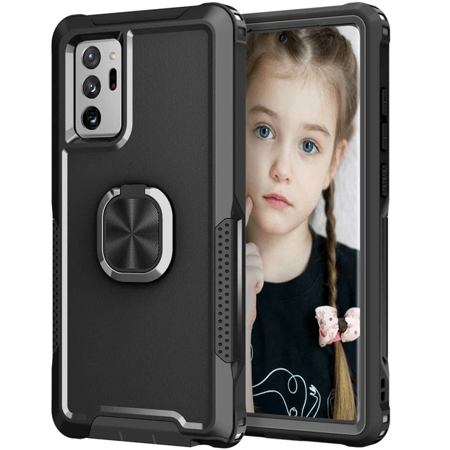 Heavy Duty Magnetic Case With Ring Grip For Samsung Galaxy Galaxy Note 10 / Black CM20220509-B-02-Samsung Note 10-Black