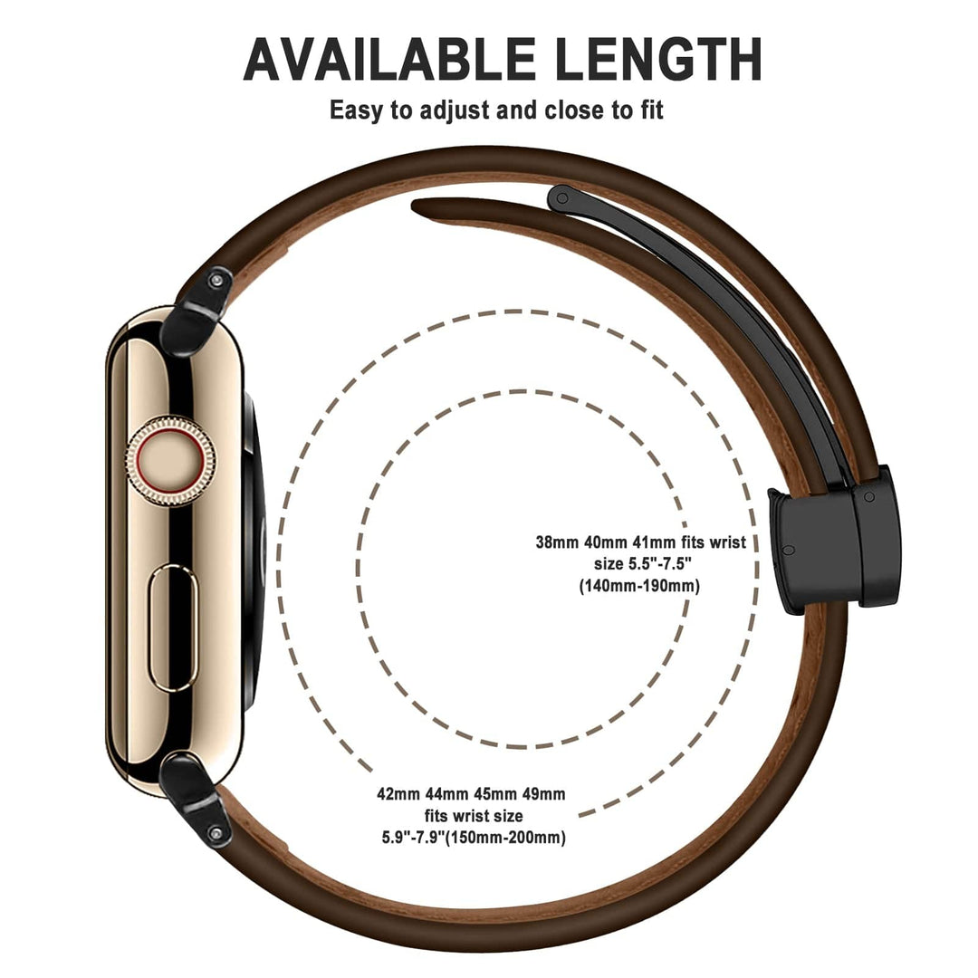 Magnetic Buckle Leather Watch Band