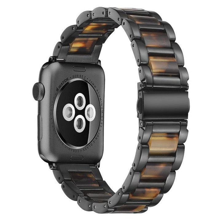 Marbled Resin Stainless Steel Watch Band