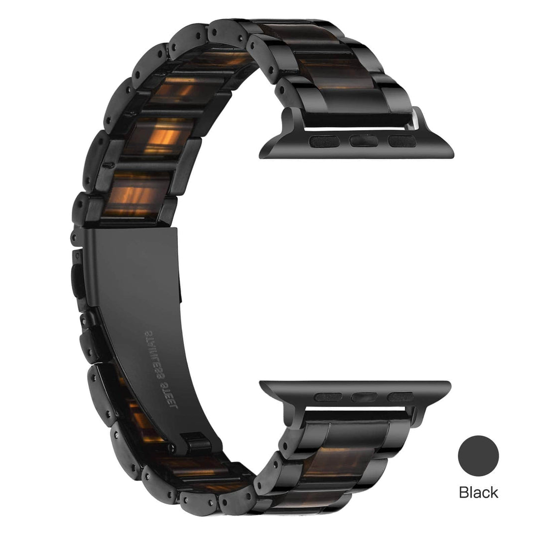 Marbled Resin Stainless Steel Watch Band
