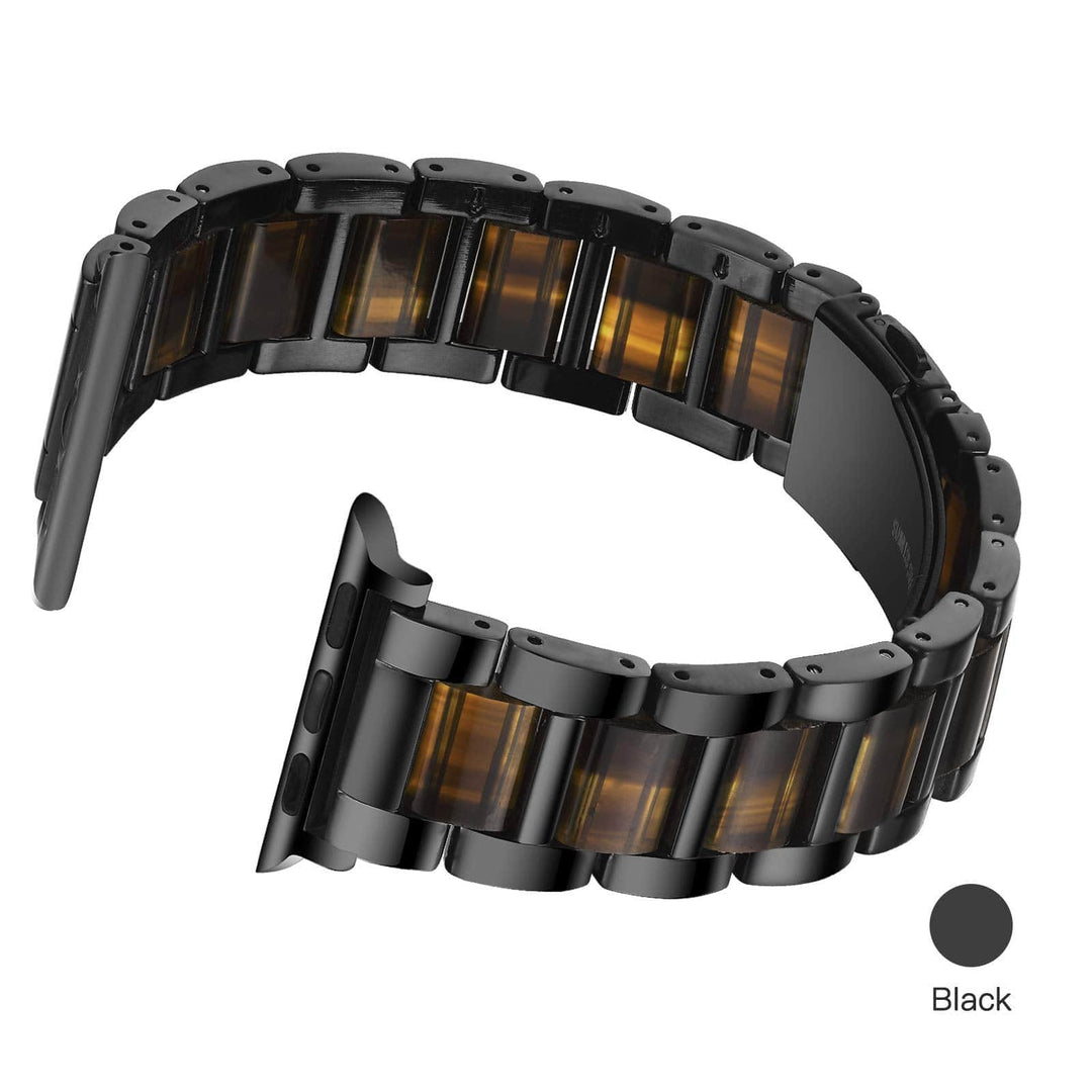 Marbled Resin Stainless Steel Watch Band