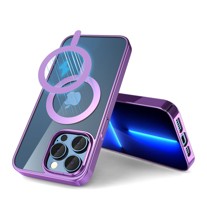 Chrome Plated Magnetic Phone Case iPhone 14 / Purple CM20220920-A-01-iPhone 14-Purple