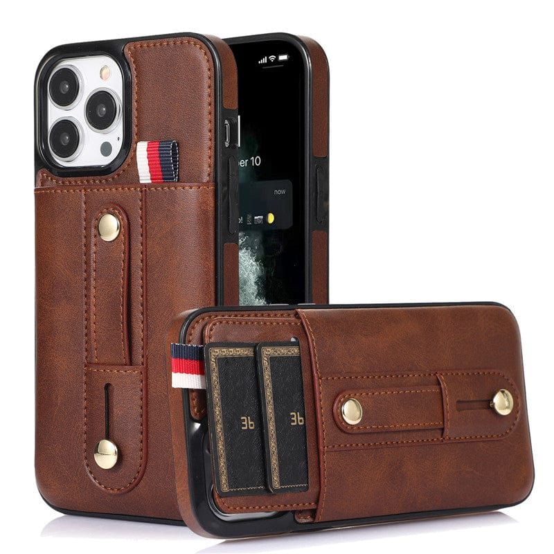 Leather Card Holder Phone Case With Kickstand iPhone 7/ 8 / Brown CM220811-05-iPhone 7/8-Brown