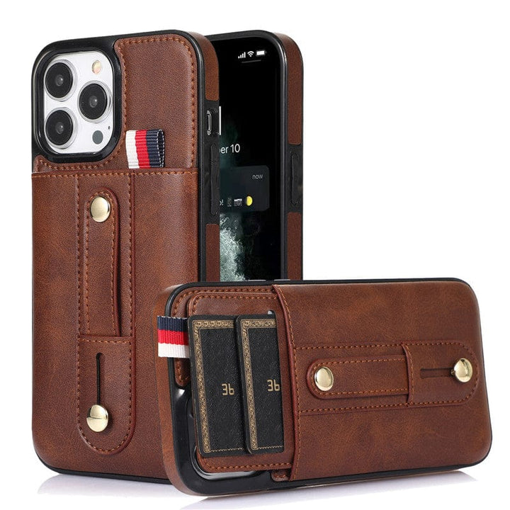 Leather Card Holder Phone Case With Kickstand iPhone 7/ 8 / Brown CM220811-05-iPhone 7/8-Brown