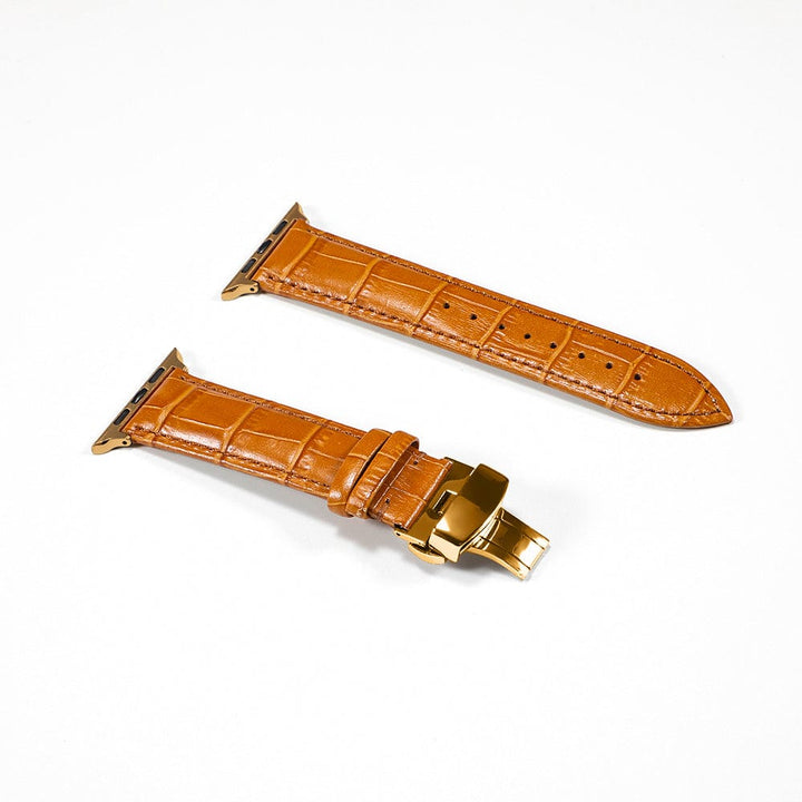 Soft Leather Watch Band Brown / 38mm, 40mm & 41mm / Gold DP181107DS03