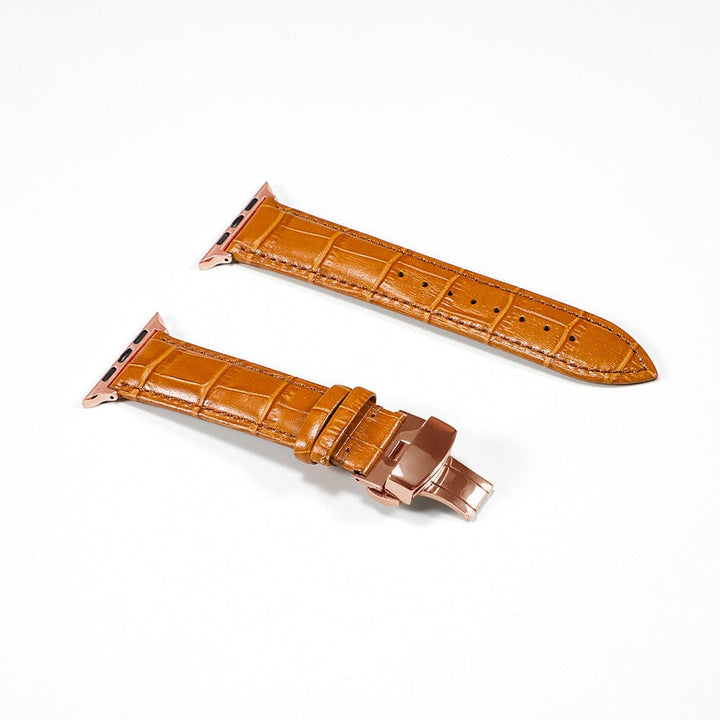 Soft Leather Watch Band Brown / 38mm, 40mm & 41mm / Rose Gold DP181107BS03