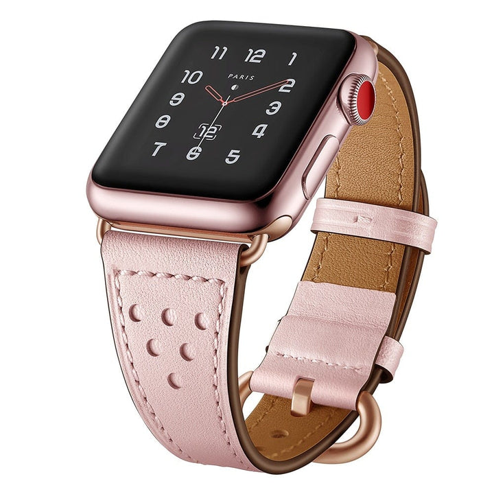 Tapered Leather Watch Band Pink / 38mm, 40mm & 41mm DP180891S03
