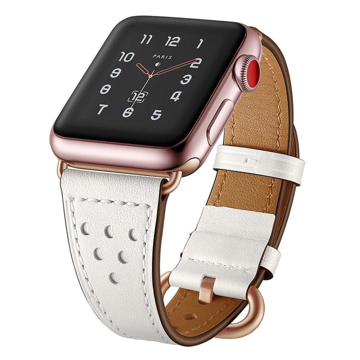 Tapered Leather Watch Band White / 38mm, 40mm & 41mm DP180891S04