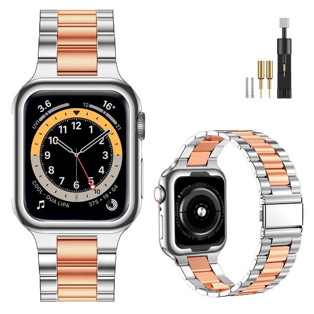 Stainless Steel Watch Band Silver Rose Gold / 38mm, 40mm & 41mm DP2206092S08&DX0921100