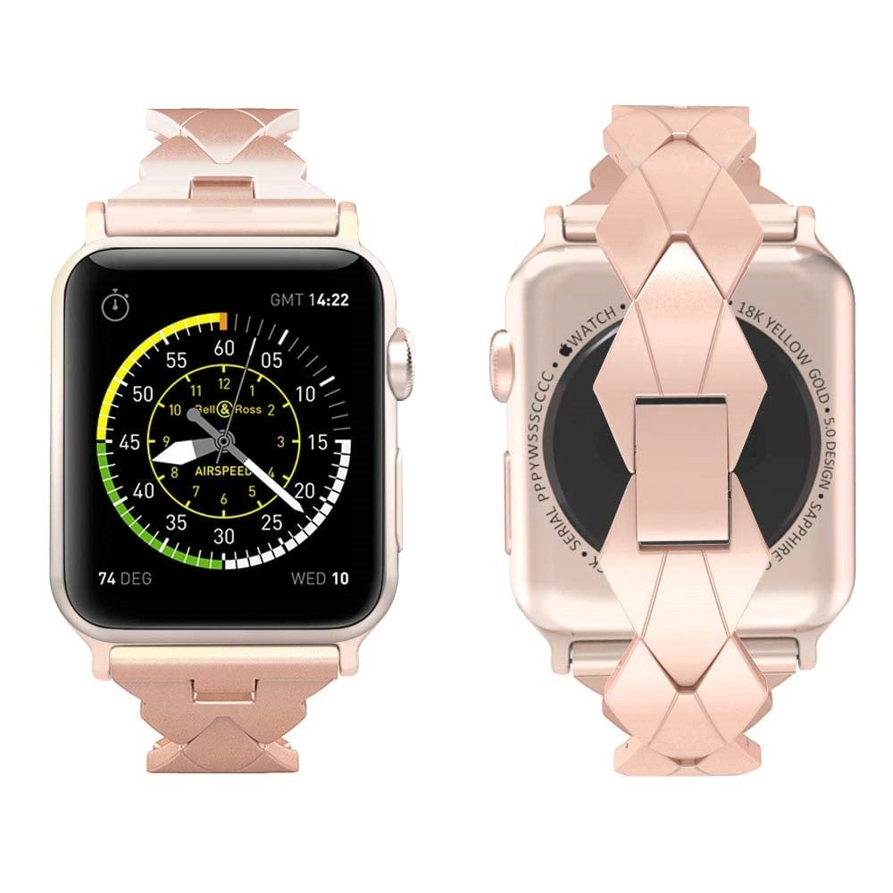 Rhombus Stainless Steel Watch Band Rose Gold / 38mm, 40mm & 41mm DP171107S04