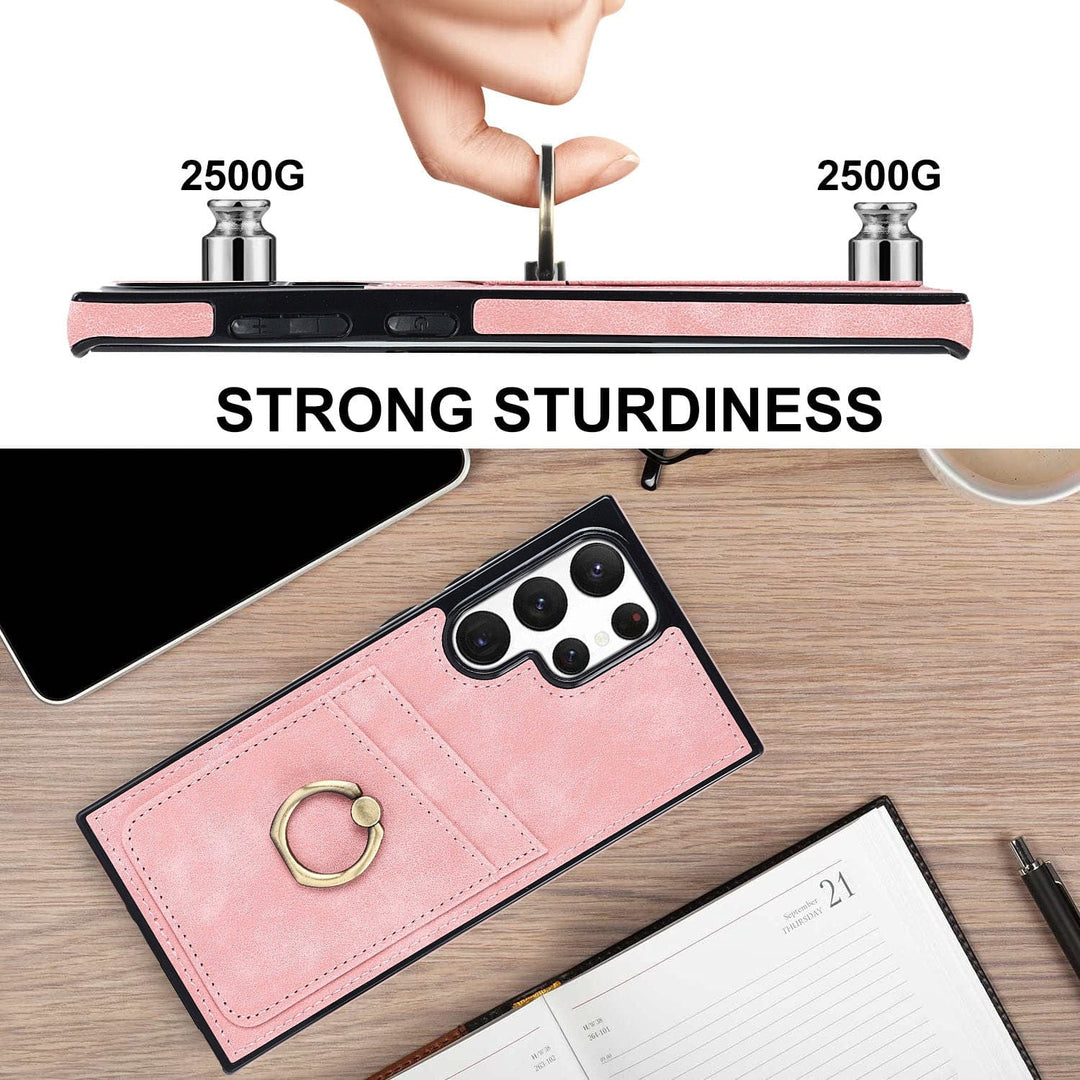 Matte Leather Cardholder Case For Samsung Galaxy