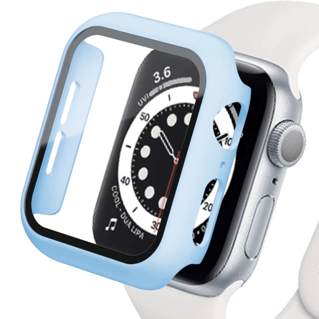 Tempered Glass Protective Watch Case Light Blue / 41mm DP021015S14