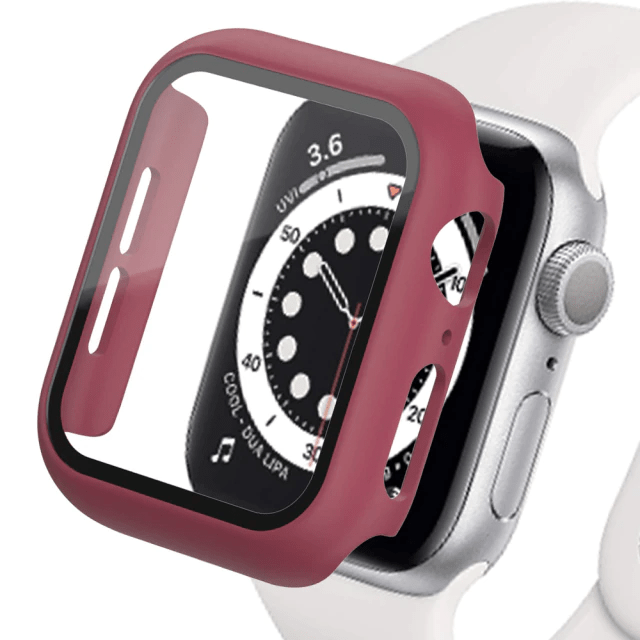 Tempered Glass Protective Watch Case Wine Red / 41mm DP021015S16