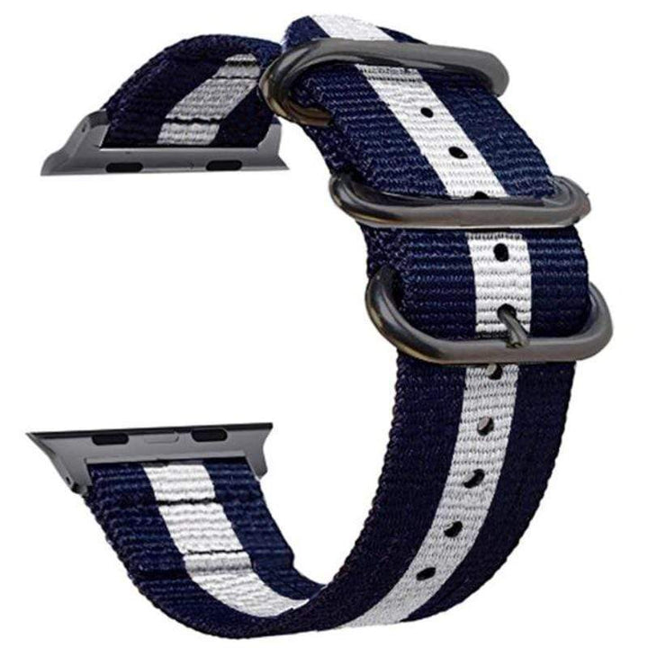 Buckle Nylon Watch Band Blue White / 38mm / 40mm / 41mm DP190110S08
