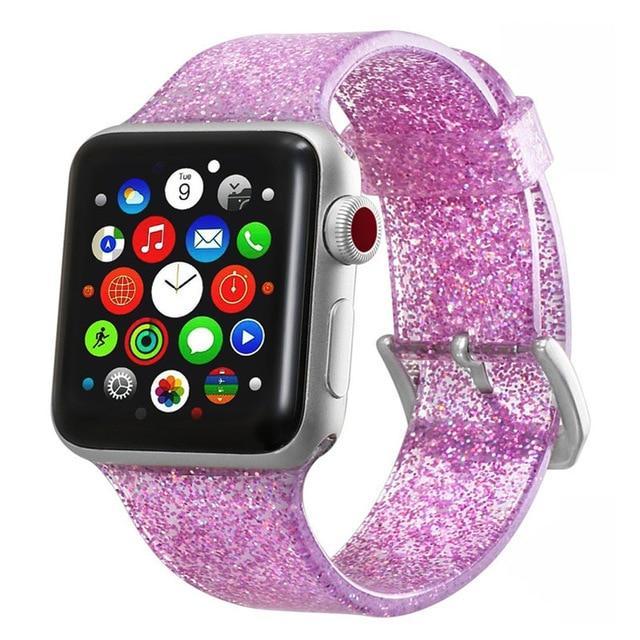 Glitter Silicone Watch Band Pink / 38mm, 40mm & 41mm DP190504S06