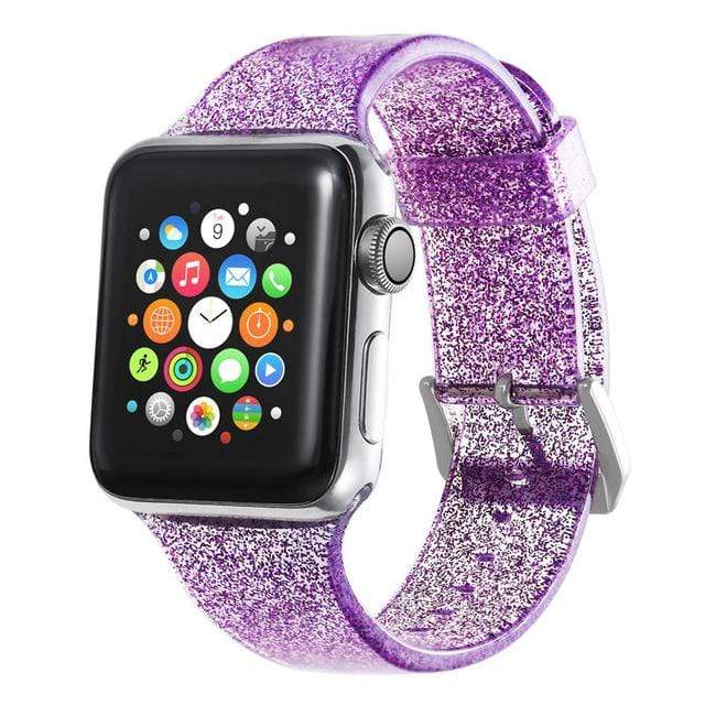 Glitter Silicone Watch Band Purple / 38mm, 40mm & 41mm DP190504S02