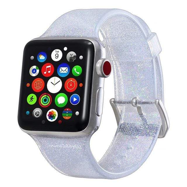 Glitter Silicone Watch Band Silver / 38mm, 40mm & 41mm DP190504S01
