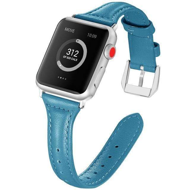 Slim Leather Watch Band Blue / 38mm / 40mm / 41mm DP190706S12