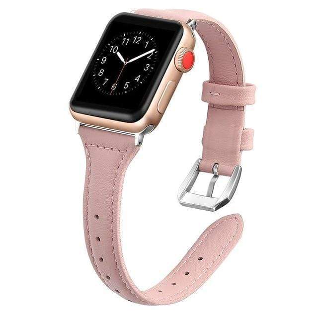 Slim Leather Watch Band Pink / 38mm / 40mm / 41mm DP190706S03