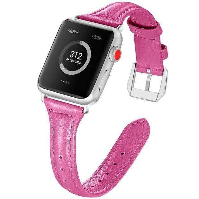 Slim Leather Watch Band Rose Pink / 38mm / 40mm / 41mm DP190706S13