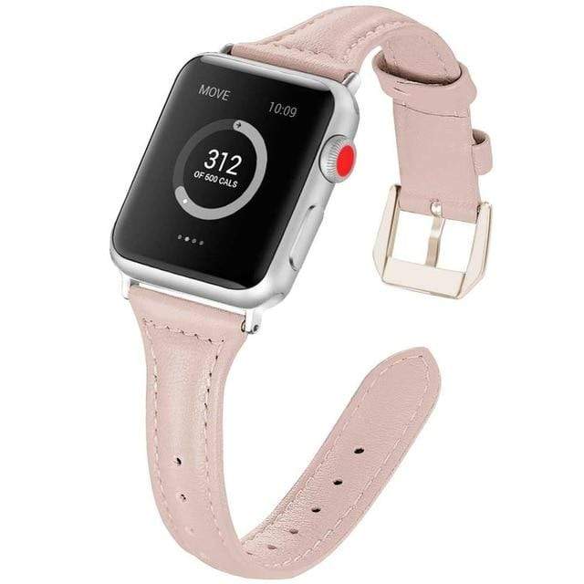 Slim Leather Watch Band Sand Pink / 38mm / 40mm / 41mm DP190706S02