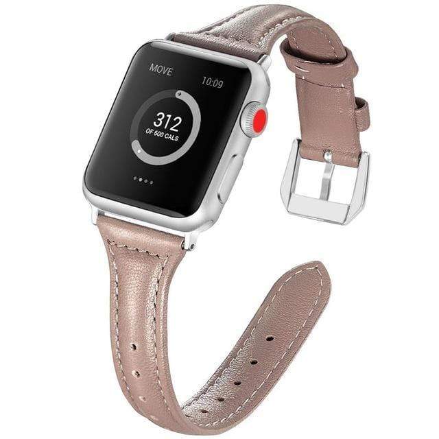 Slim Leather Watch Band Taupe / 38mm / 40mm / 41mm DP190706S04