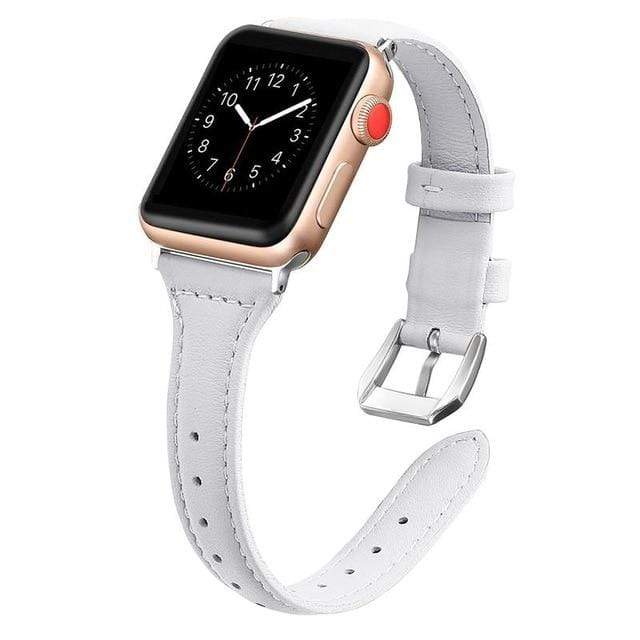 Slim Leather Watch Band White / 38mm / 40mm / 41mm DP190706S01